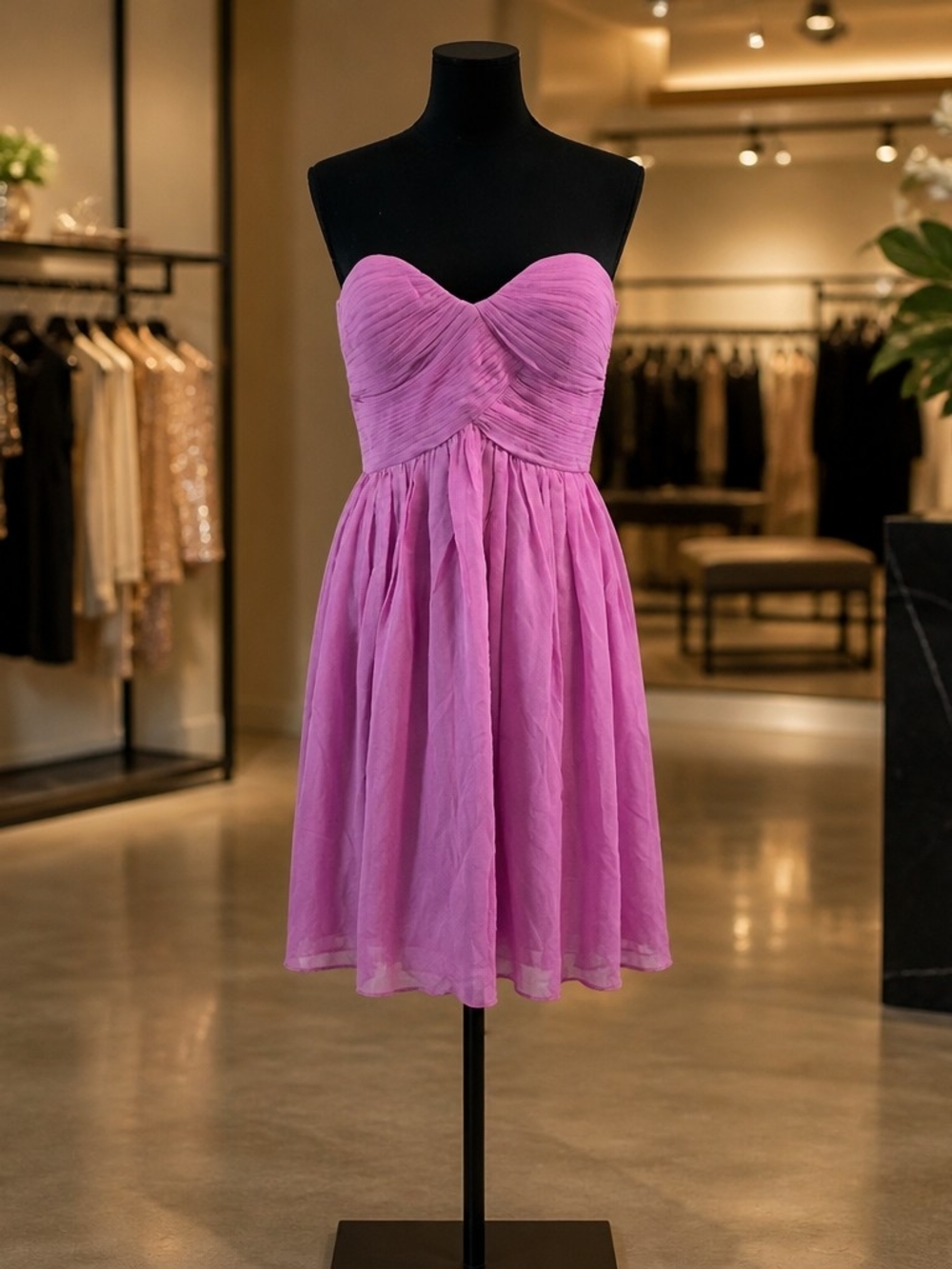 Donna Morgan Women's Pink/Fuchsia Strapless Sweetheart Neck Dress Size 6